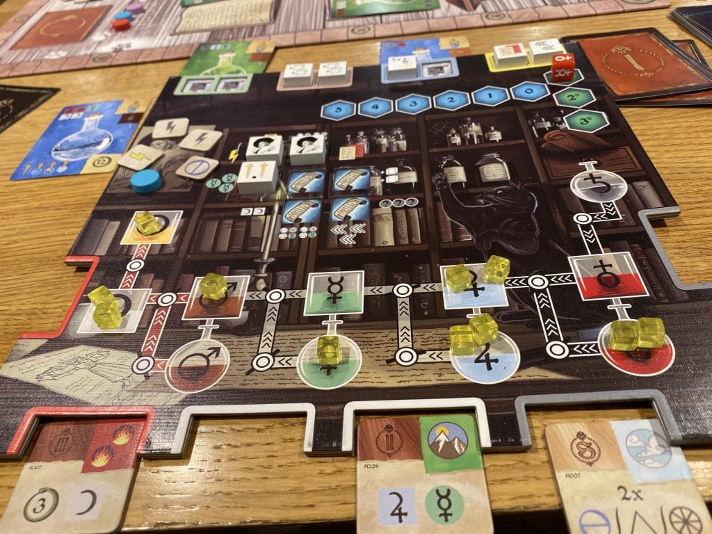 Player board for Trismegistus: The Ultimate Formula