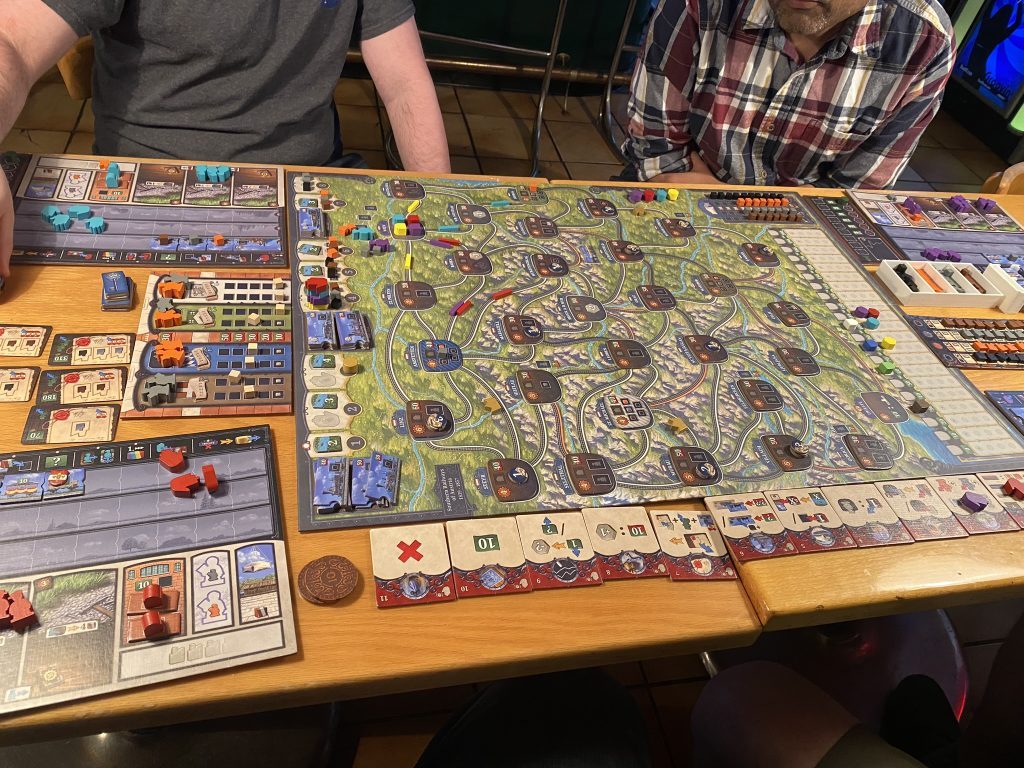 A riveting game of Imperial Steam in progress