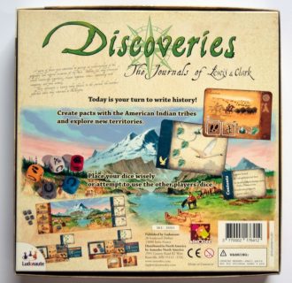 Figure 2: Back of the box (Discoveries: The Journals of Lewis & Clark)